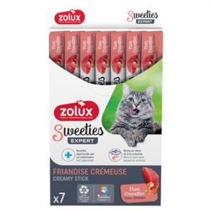 Zolux Sweeties Expert Creamy Stick tonijn/garnaal 7 x 14 g – kattensnack - Afbeelding 1