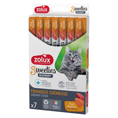 Zolux Sweeties Expert Creamy Stick tonijn/zalm 7 x 14 g – kattensnack