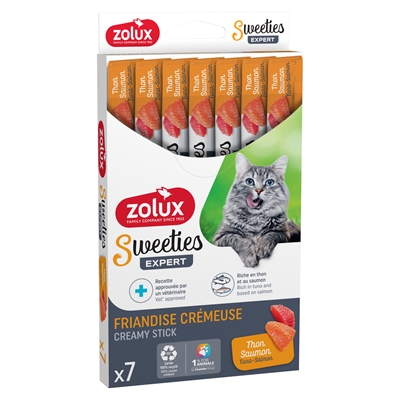 Zolux Sweeties Expert Creamy Stick tonijn/zalm 7 x 14 g – kattensnack