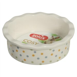 Zolux voerbak Cosy gestipt keramiek wit 100 ml – 10 x 10 x 3,5 cm - Afbeelding 5