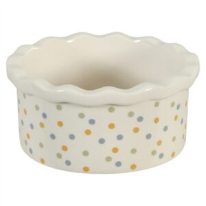 Zolux voerbak Cosy gestipt keramiek wit 150 ml – 10 x 10 x 4,5 cm - Afbeelding 1