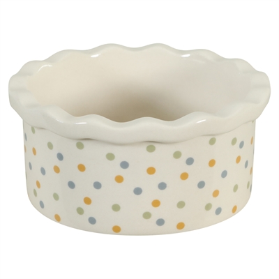 Zolux voerbak Cosy gestipt keramiek wit 150 ml – 10 x 10 x 4,5 cm