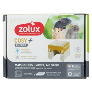 Zolux knaaghuis Cosy hamster/rat/muis van hout 17,5 x 14 x 15 cm - Afbeelding 4