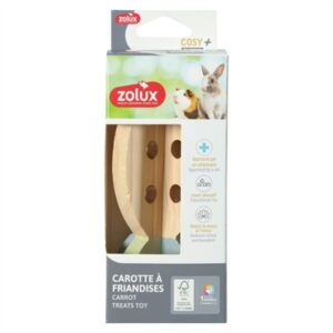 Zolux Cosy fourageerwortel snackhouder hout 13,5 x 7 x 7 cm – knaagdier - Afbeelding 4