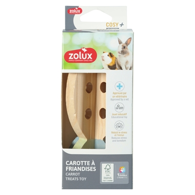 Zolux Cosy fourageerwortel snackhouder hout 13,5 x 7 x 7 cm – knaagdier