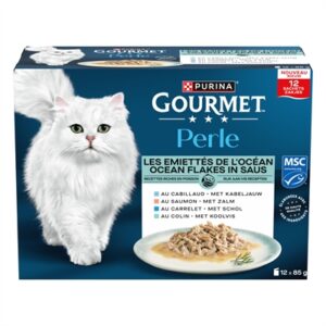 Gourmet Perle kattenvoer Ocean Flakes in saus vismix 12 x 85 g - Afbeelding 1
