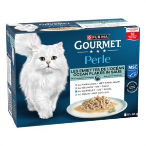Gourmet Perle kattenvoer Ocean Flakes in saus vismix 12 x 85 g - Afbeelding 4