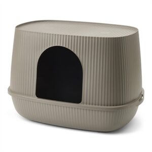 Savic kattenbak Moona warm grijs 57 x 39 x 39 cm – gesloten model - Afbeelding 1