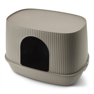 Savic kattenbak Moona warm grijs 57 x 39 x 39 cm – gesloten model - Afbeelding 5