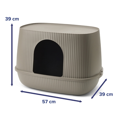 Savic kattenbak Moona warm grijs 57 x 39 x 39 cm – gesloten model
