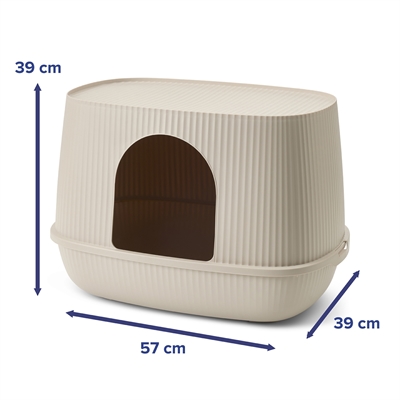Savic kattenbak Moona mokka 57 x 39 x 39 cm – gesloten, lage instap
