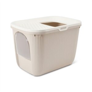 Savic kattenbak Ease-In wit/mokka 58 x 39 x 39 cm – boveninstap - Afbeelding 1