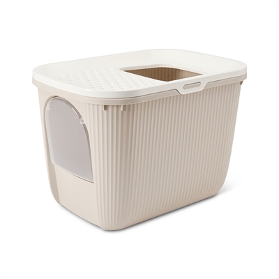 Savic kattenbak Ease-In wit/mokka 58 x 39 x 39 cm – boveninstap