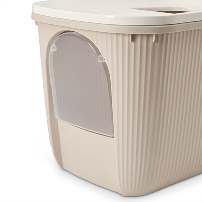 Savic kattenbak Ease-In wit/mokka 58 x 39 x 39 cm – boveninstap