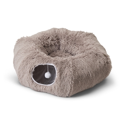 Savic Snuggle Tunnel kattenmand warm grijs 85 x 85 x 26,5 cm – 3-in-1