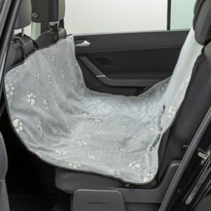 Trixie autobeschermdeken grijs/zwart 145 x 140 cm – fleece, pootjesmotief - Afbeelding 4