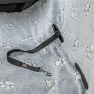 Trixie autobeschermdeken grijs/zwart 145 x 140 cm – fleece, pootjesmotief - Afbeelding 6