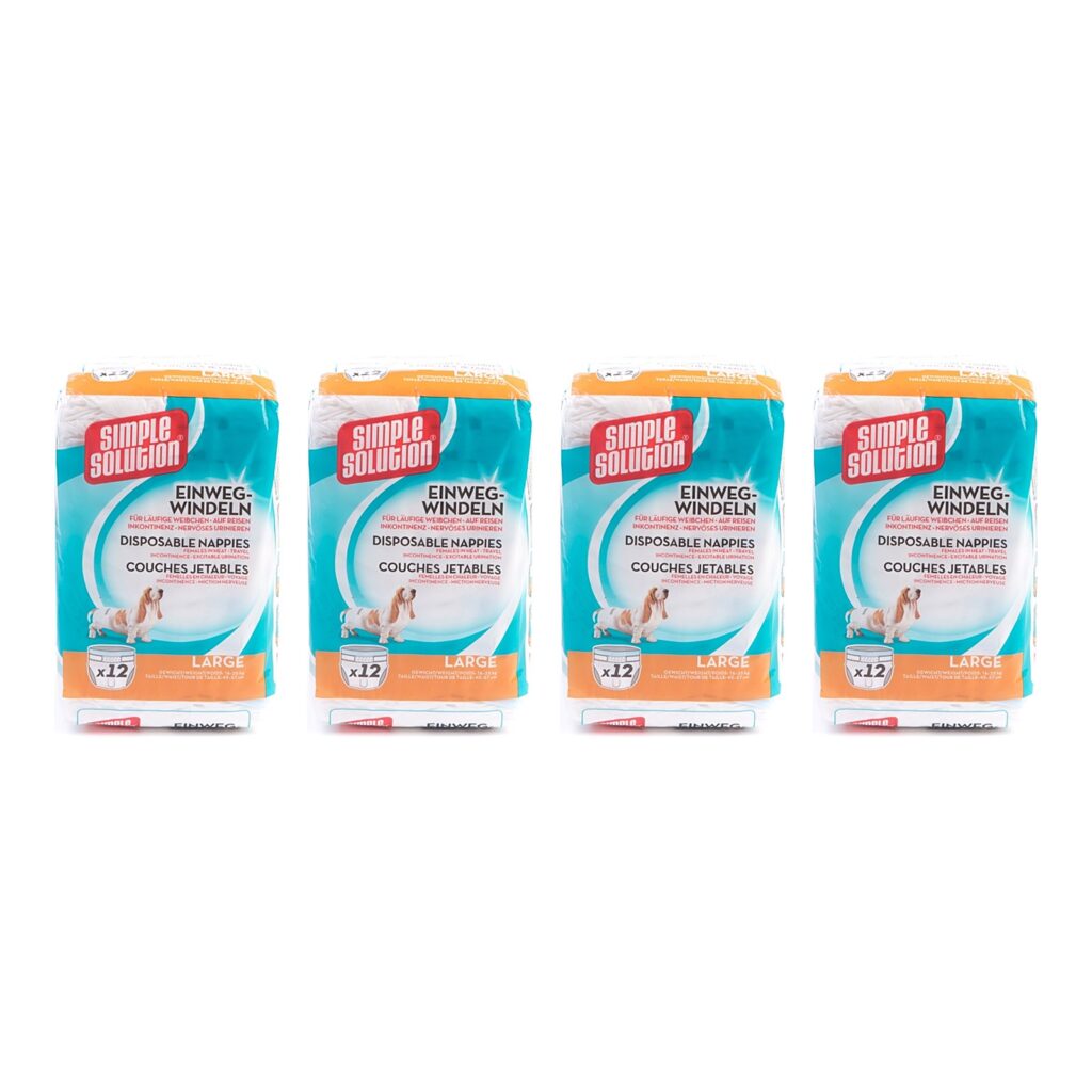 Simple Solution wegwerp hondenluier voor teefjes L 45-57 cm – 4 stuks, 12 stuks (multipack)