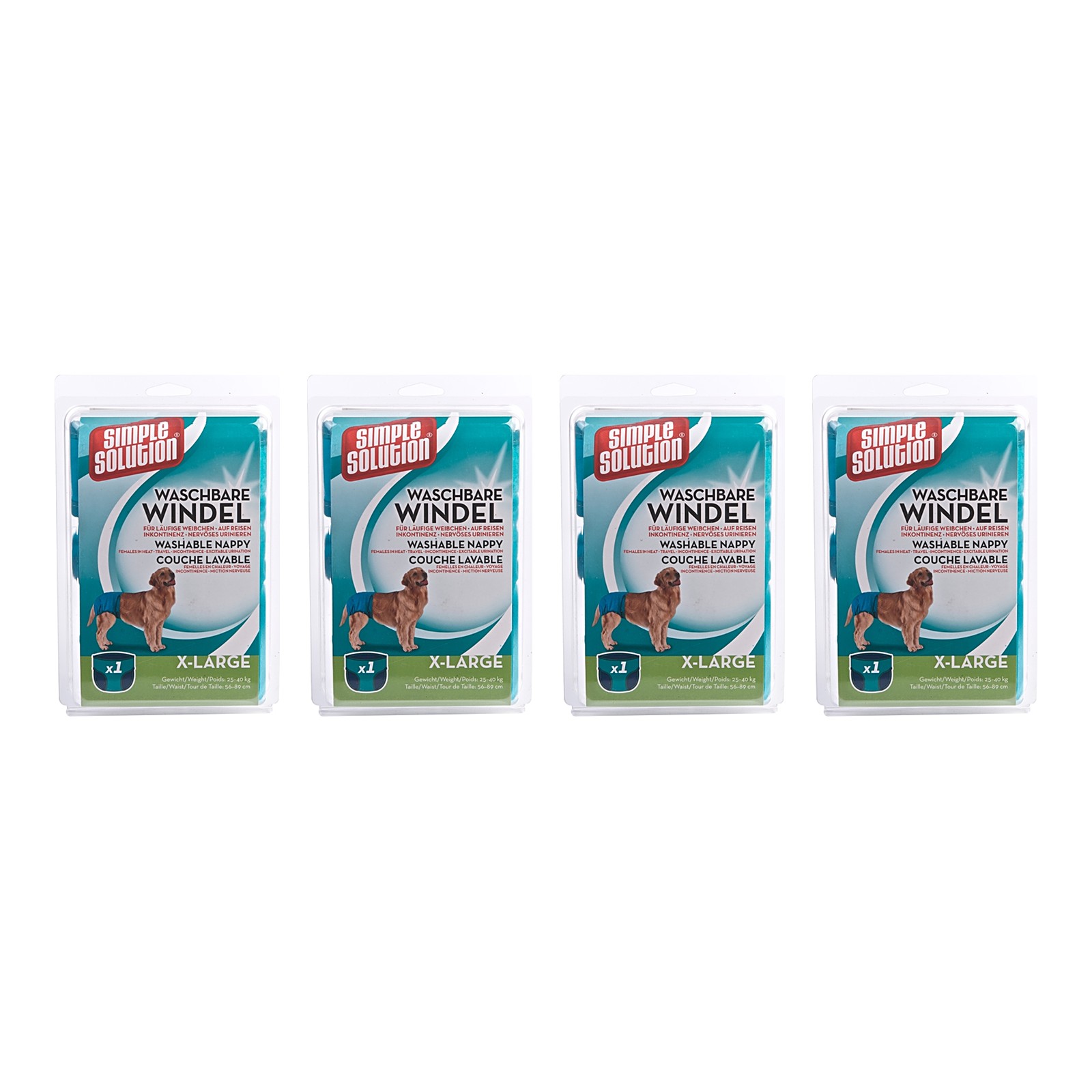 Simple Solution wasbare hondenluier XL 56-89 cm – multipack 4 stuks - Afbeelding 1