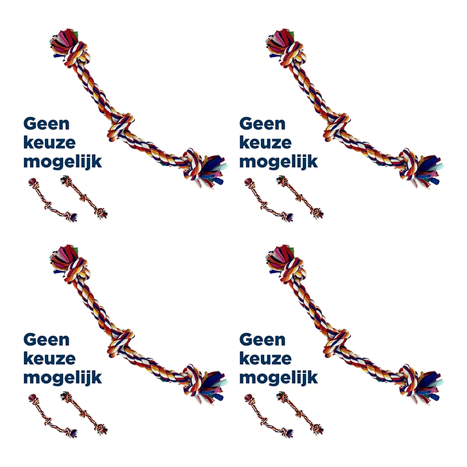 Happy Pet Twist-Tee Knoop Tugger M speelgoed 33 cm – multipack 4 stuks - Afbeelding 1