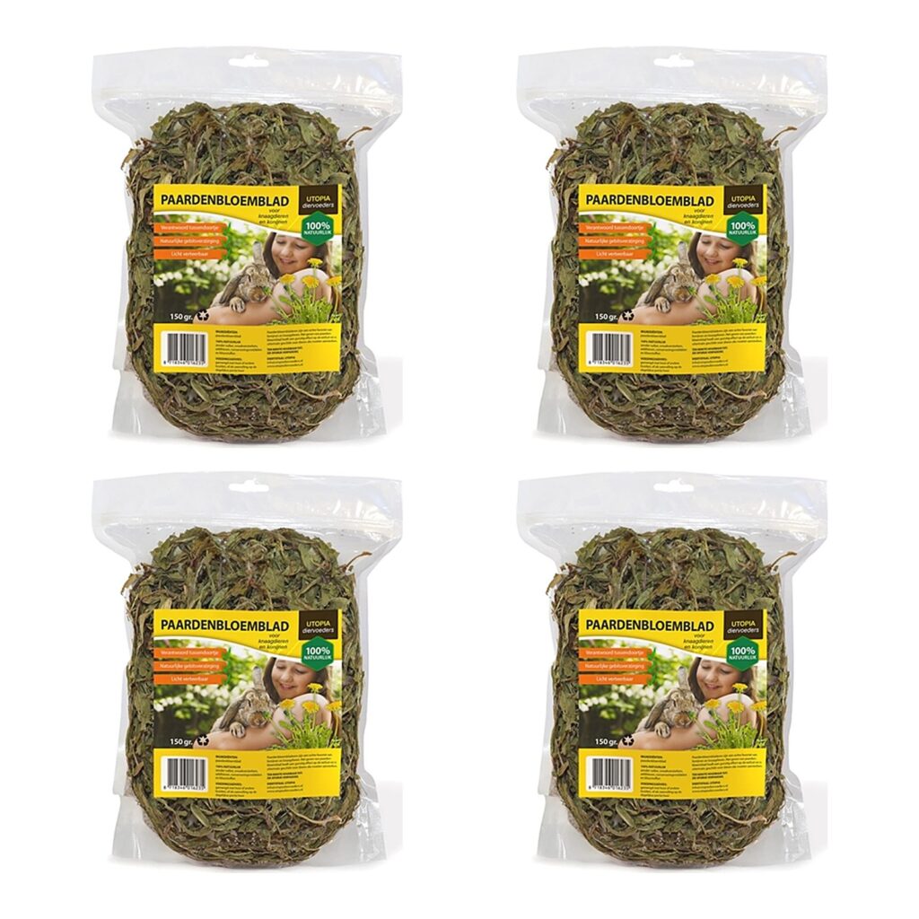 Utopia paardenbloemblad 150 g – gedroogd diervoeder – multipack 4 stuks