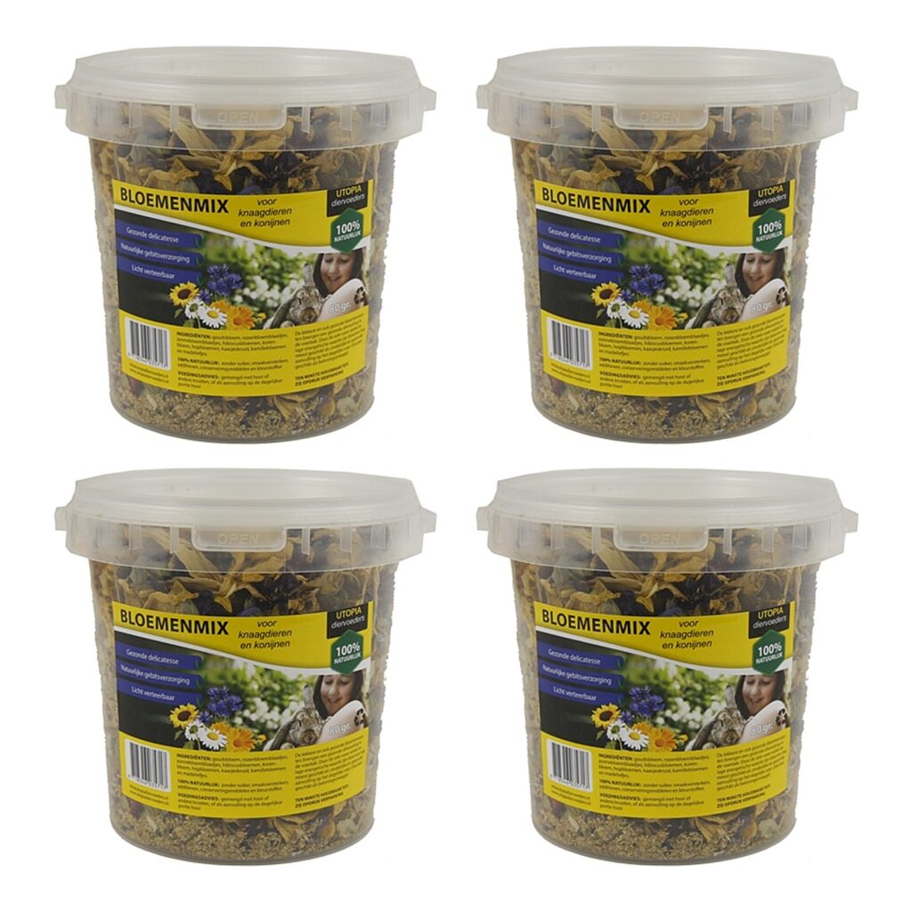 Utopia bloemenmix knaagdieren 80 g – aanvullend voer – multipack 4 stuks