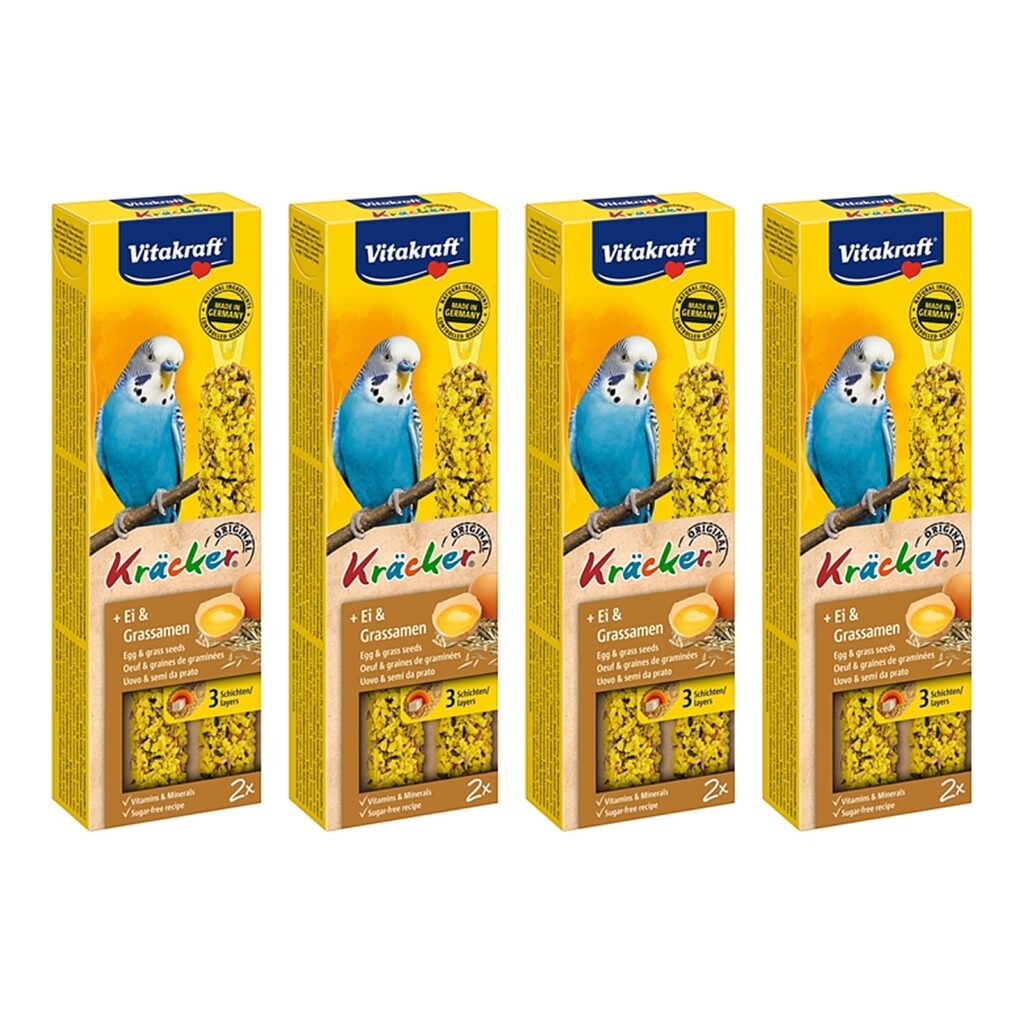 Vitakraft parkietenkracker ei 2-in-1 – multipack 4 x 2 stuks