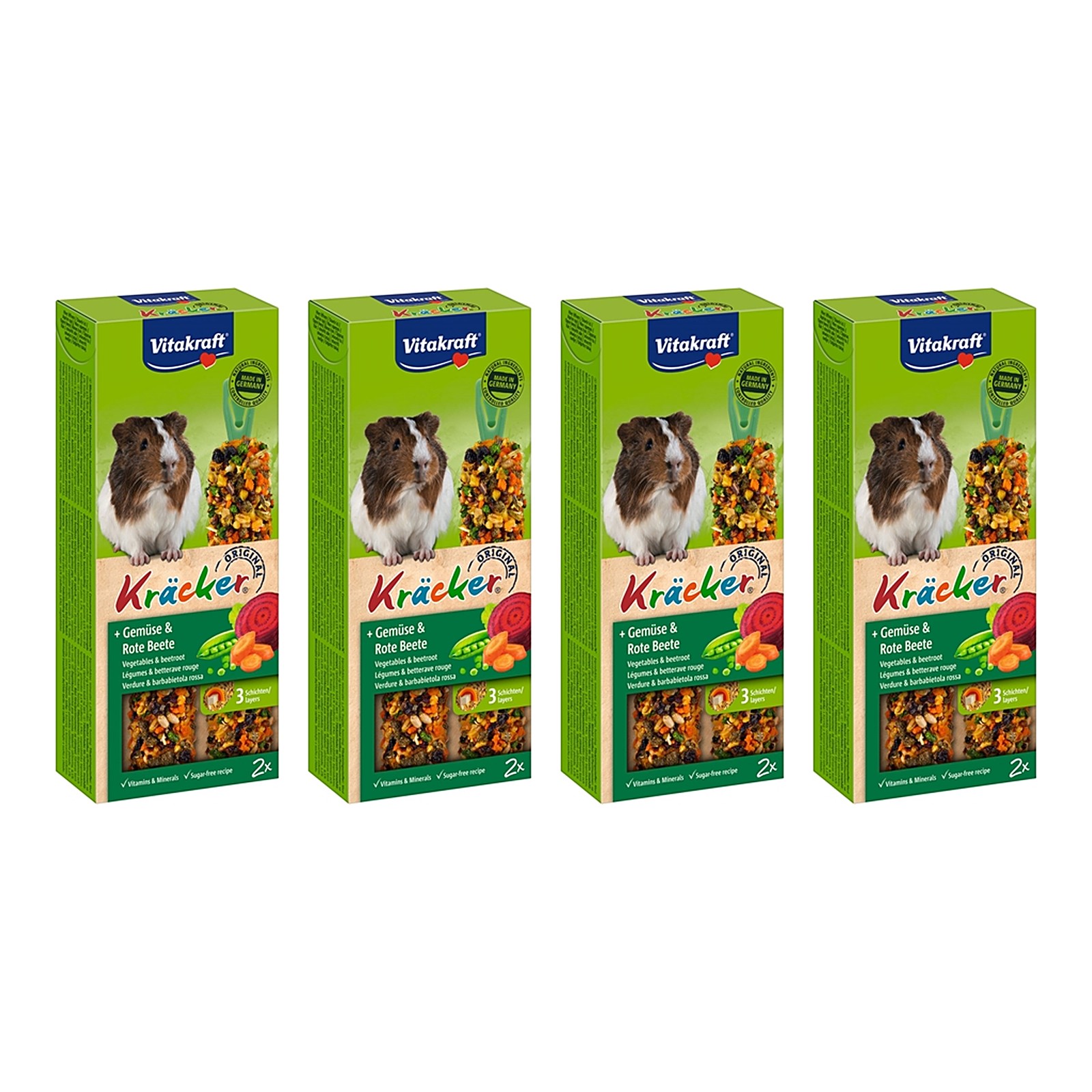Vitakraft cavia kracker groente 2-in-1 – multipack 4 x 2 stuks - Afbeelding 1