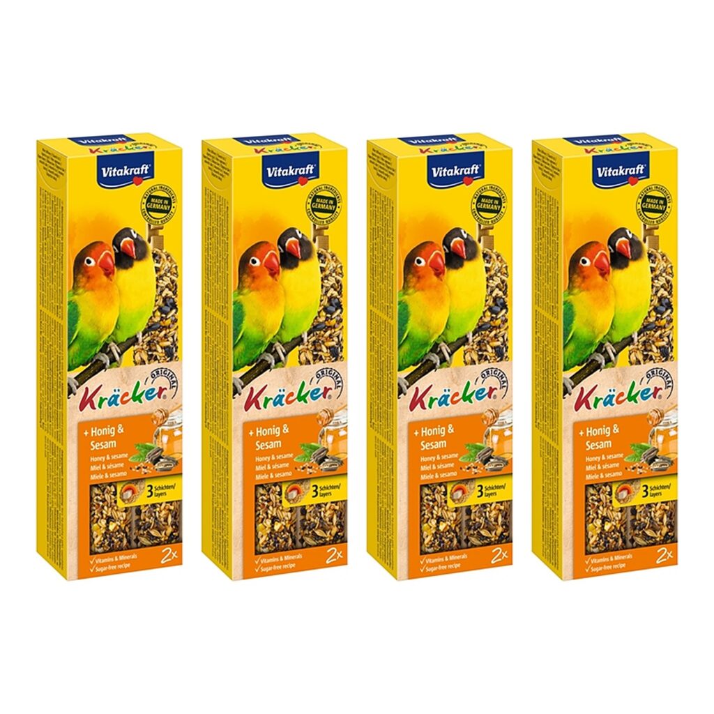 Vitakraft agapornidenkracker honing 2-in-1 – multipack 4 x 2 stuks