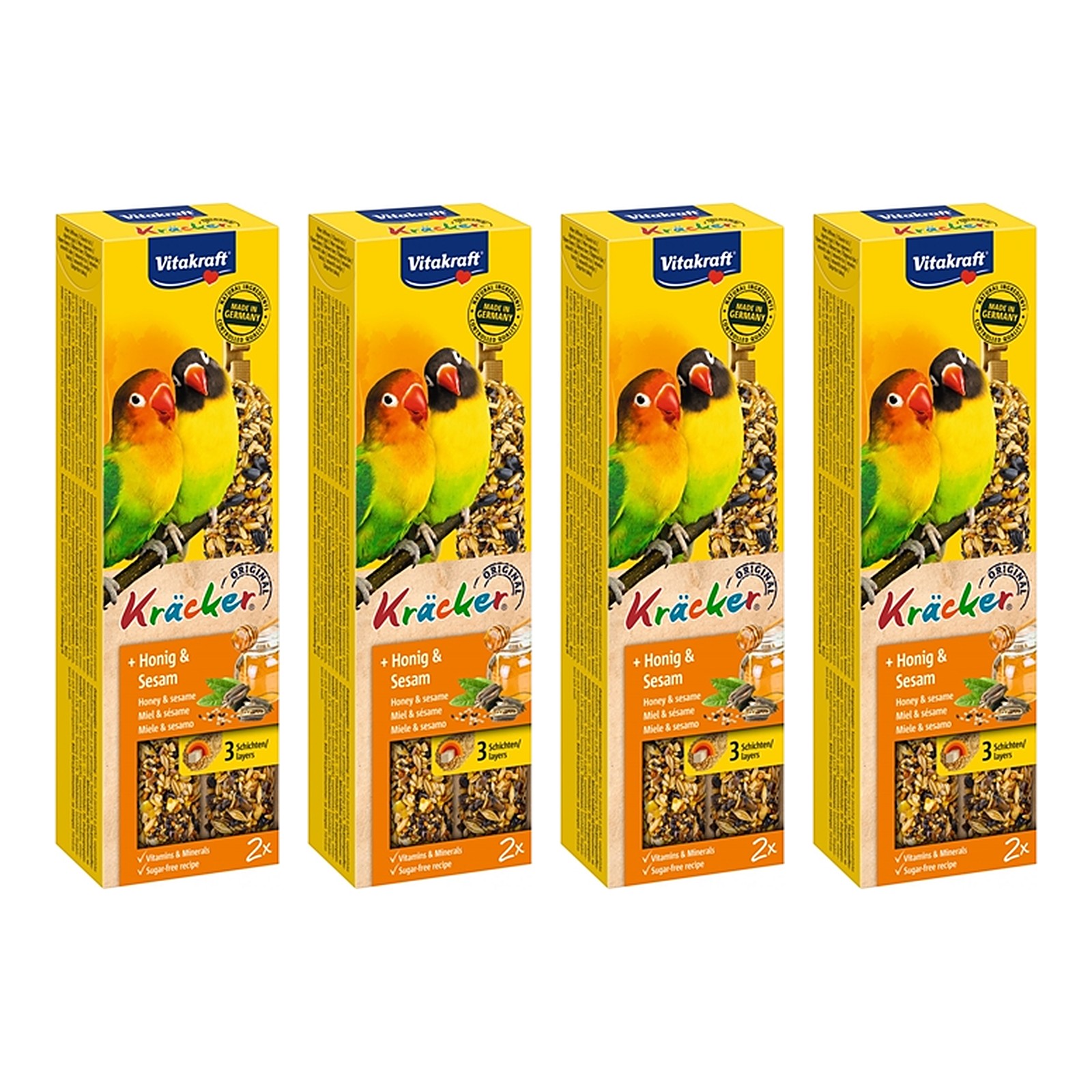 Vitakraft agapornidenkracker honing 2-in-1 – multipack 4 x 2 stuks - Afbeelding 1