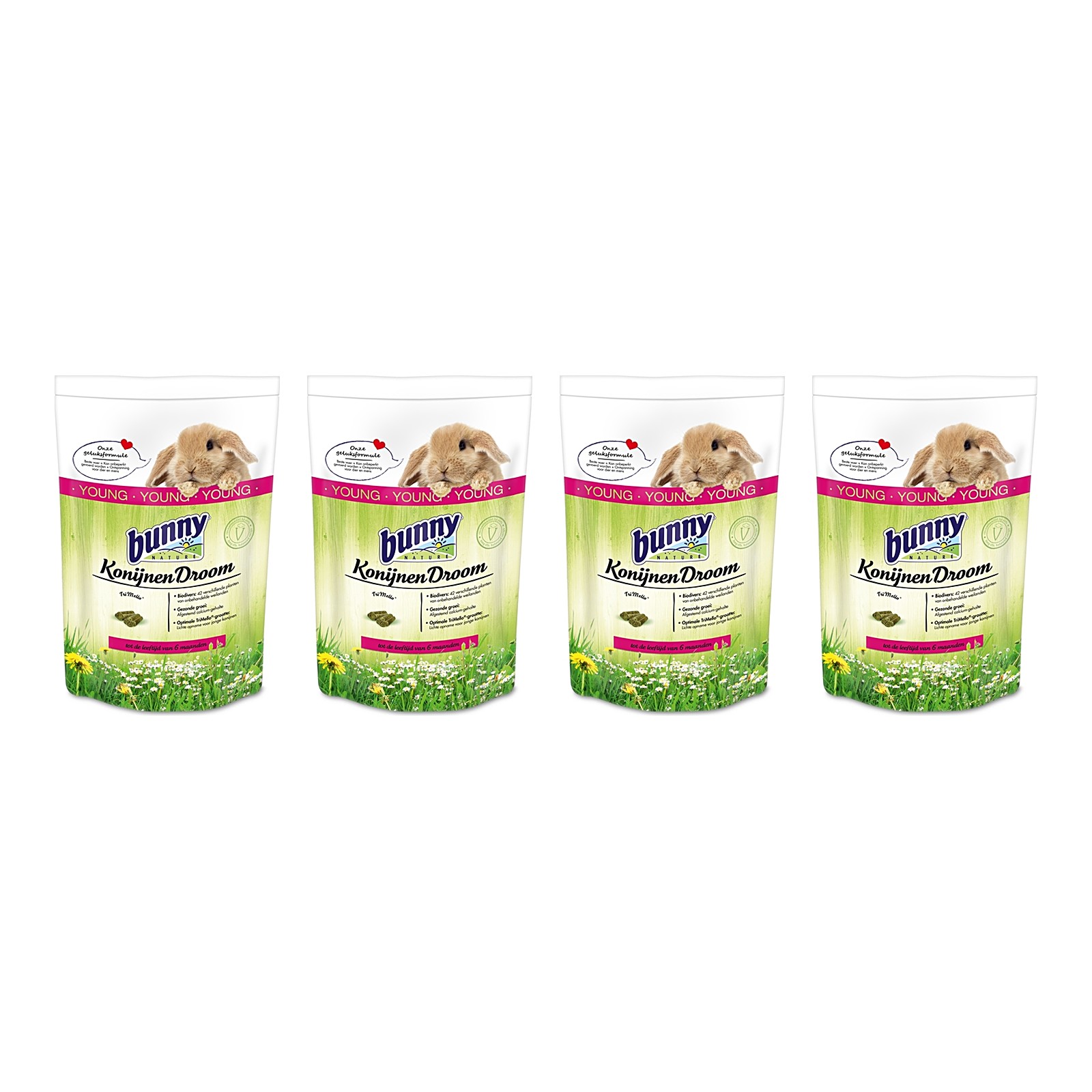 Bunny Nature Konijnendroom Young konijnenvoer 1,5 kg – 4 stuks (multipack) - Afbeelding 1