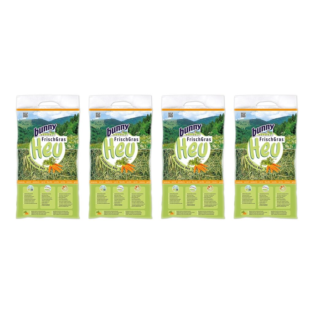 Bunny Nature vers gras hooi met wortel 500 g – multipack 4 stuks