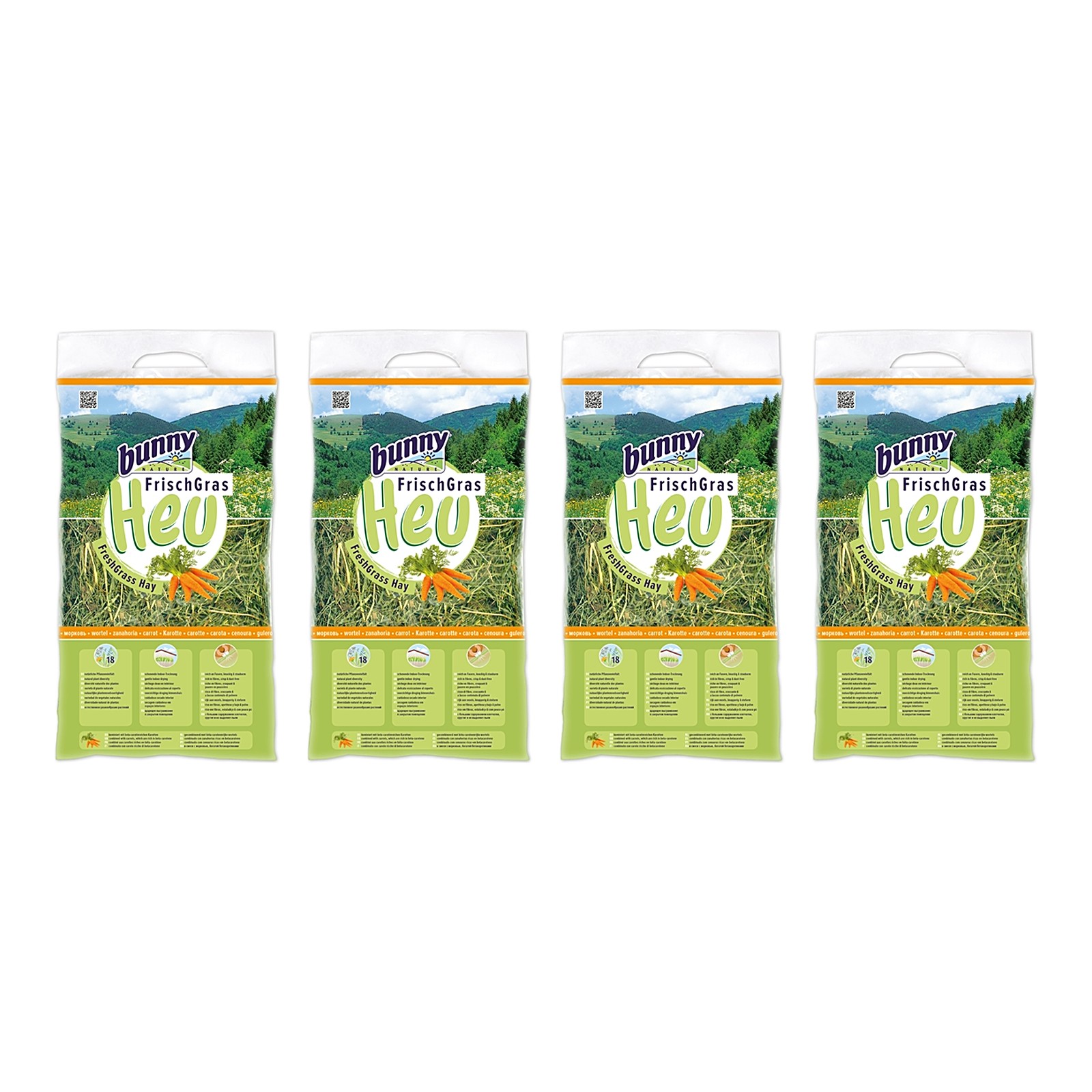Bunny Nature vers gras hooi met wortel 500 g – multipack 4 stuks - Afbeelding 1