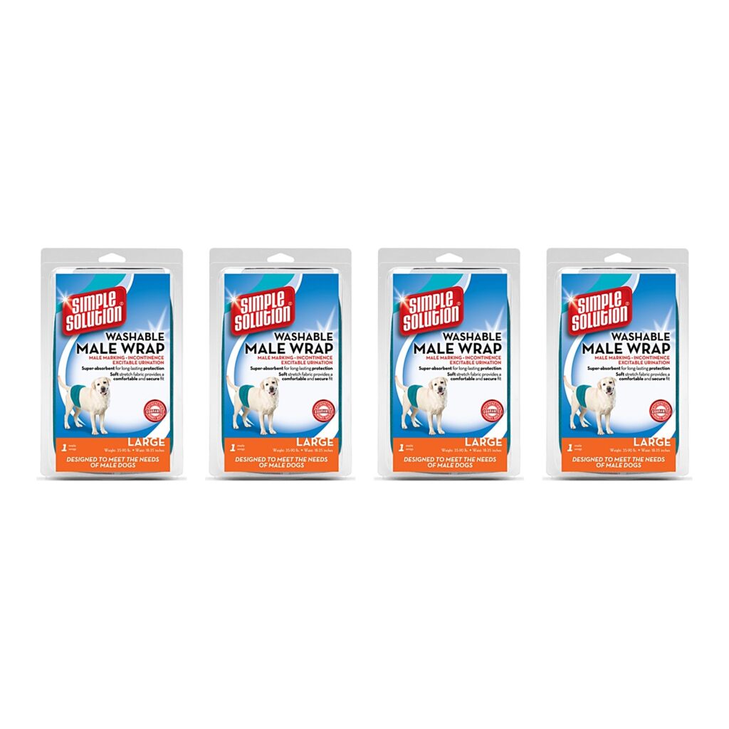Simple Solution wasbare plasband voor reuen L 48-59 cm – 4 stuks, microvezel (multipack)