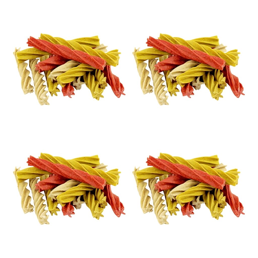 Petsnack dentalstick hond kip, lam en rund 13 cm – multipack 4 x 100 stuks
