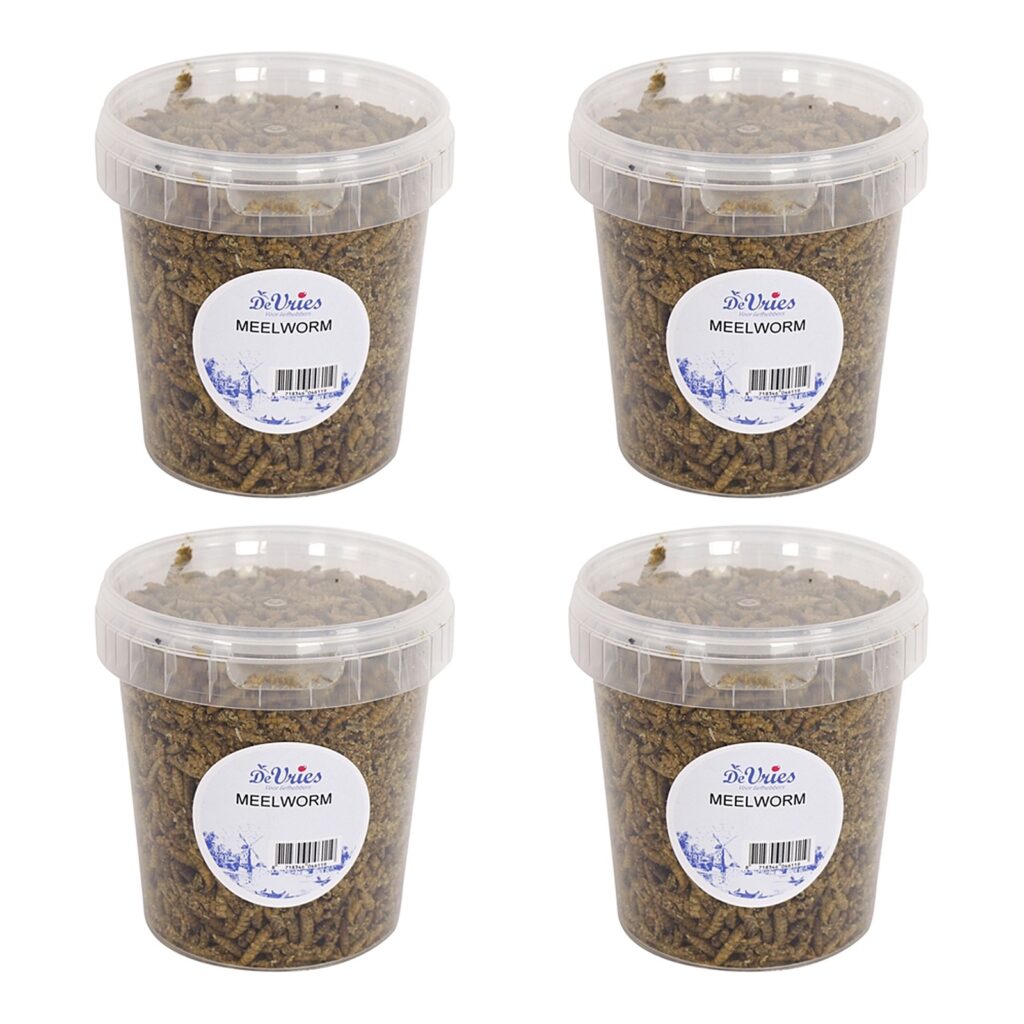De Vries Black Soldier Fly meelwormen 120 g (870 ml) – multipack 4 stuks