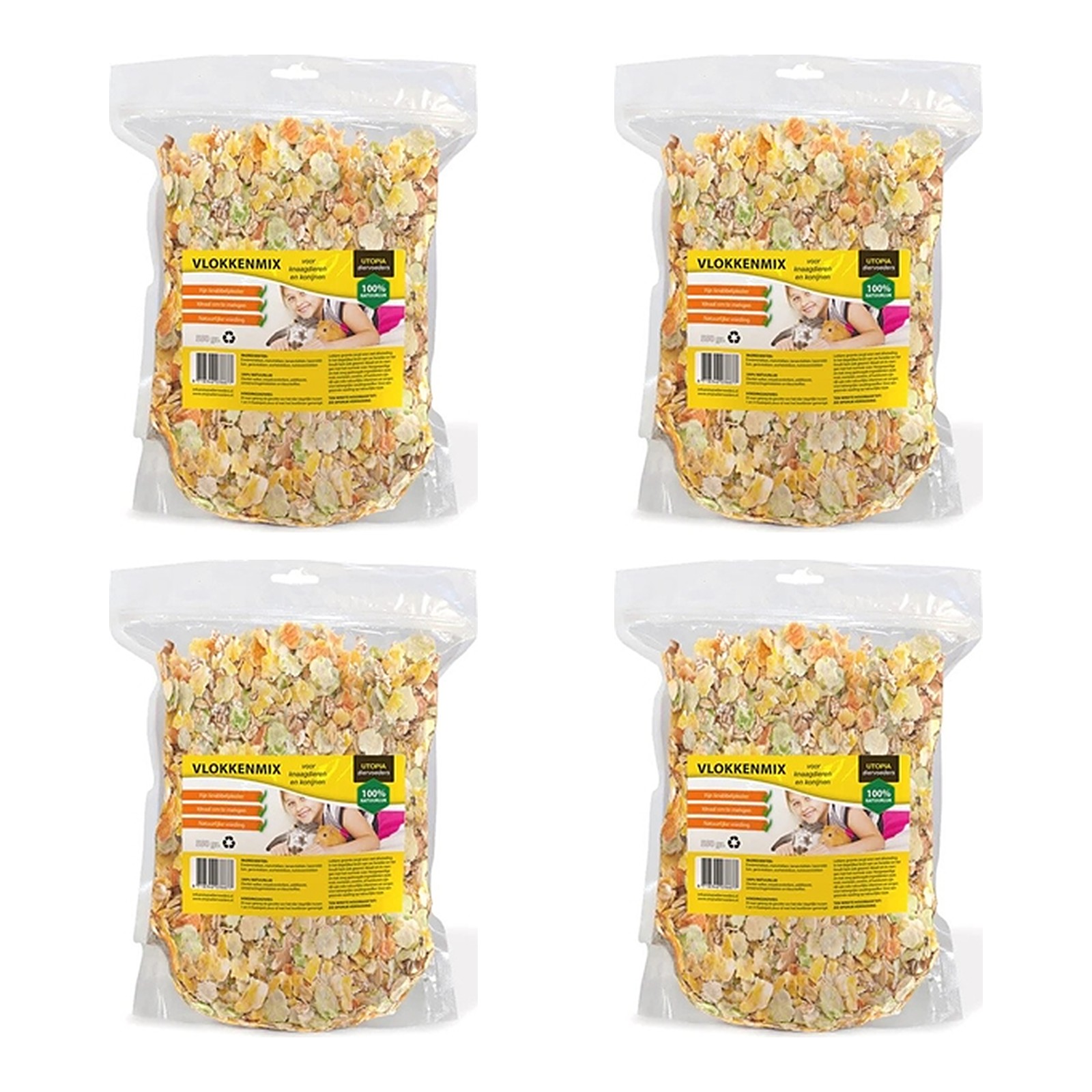Utopia vlokkenmix konijnenvoer gedroogde groenten 550 g – multipack 4 stuks - Afbeelding 1