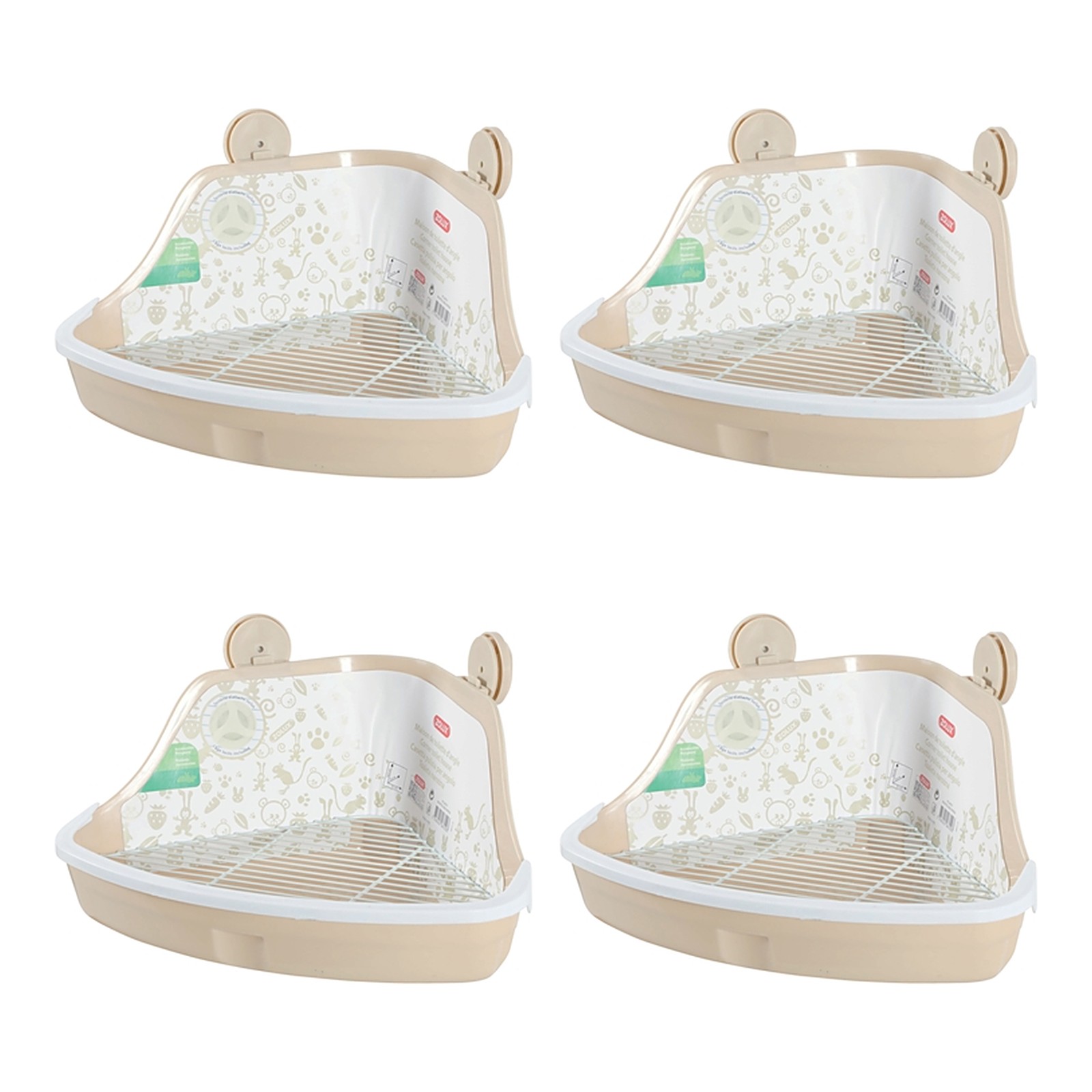 Zolux hoektoilet knaagdier beige S 32 cm – 4 stuks, met opstapje (multipack) - Afbeelding 1