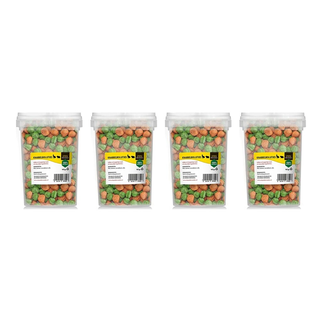 Utopia knabbelbolletjes knaagdieren 165 g – plantaardig, multipack 4 stuks
