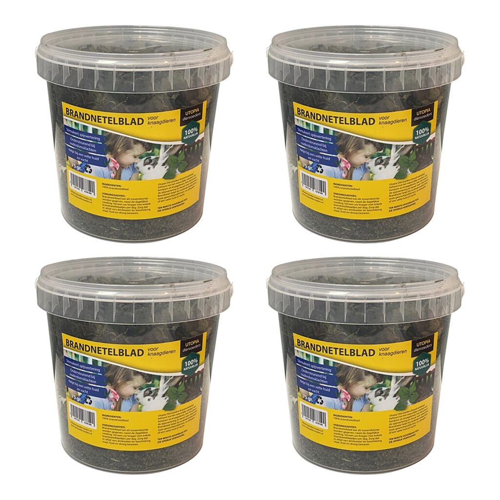 Utopia brandnetelblad knaagdieren 75 g – gedroogd – multipack 4 stuks