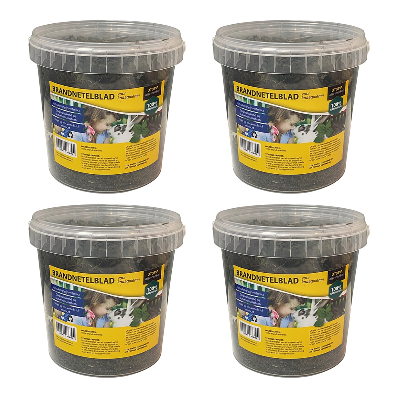 Utopia brandnetelblad knaagdieren 75 g – gedroogd – multipack 4 stuks - Afbeelding 1