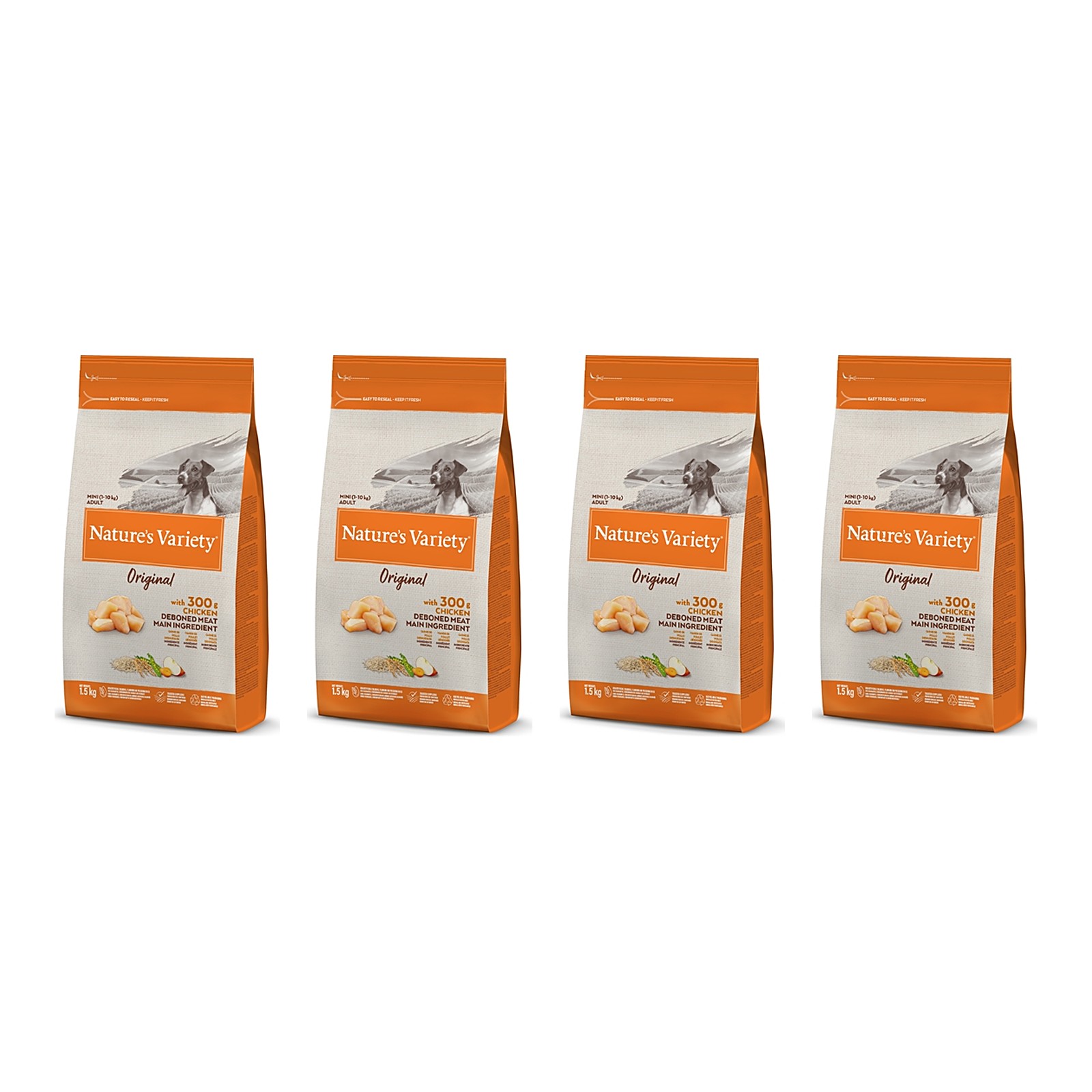 Nature's Variety hondenvoer Original Adult Mini kip 1,5 kg – 4 stuks (multipack) - Afbeelding 1