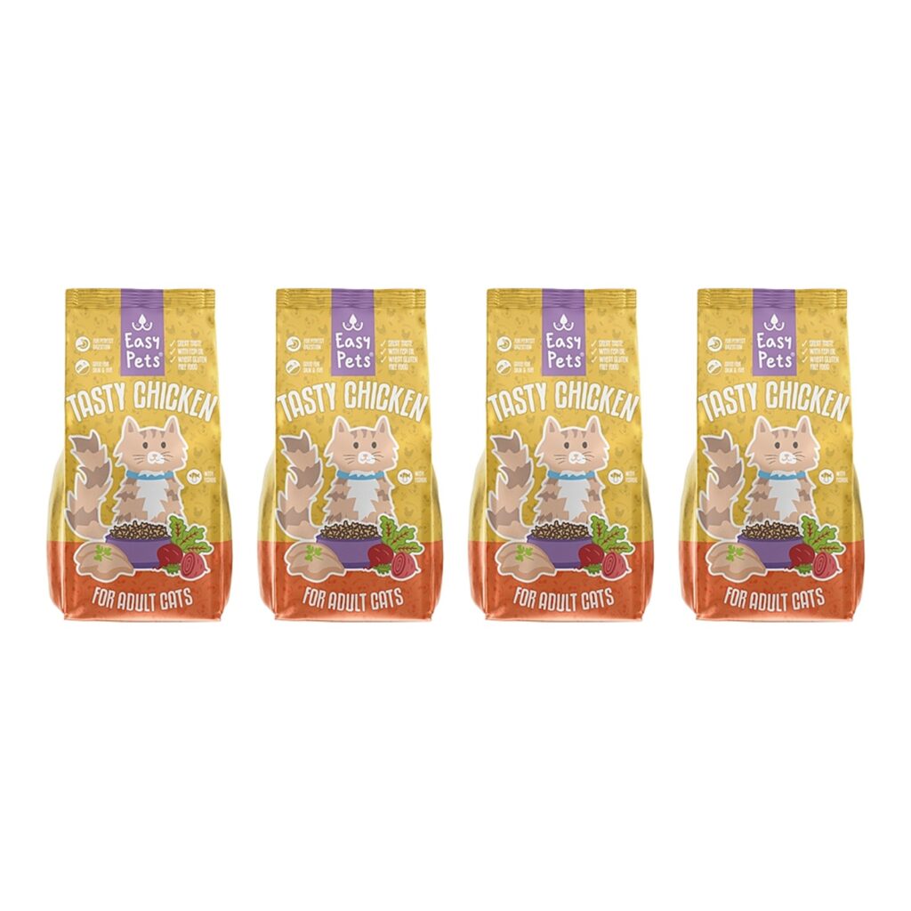 Easypets kattenvoer Tasty Chicken Adult 1,5 kg – 4 stuks, kip (multipack)