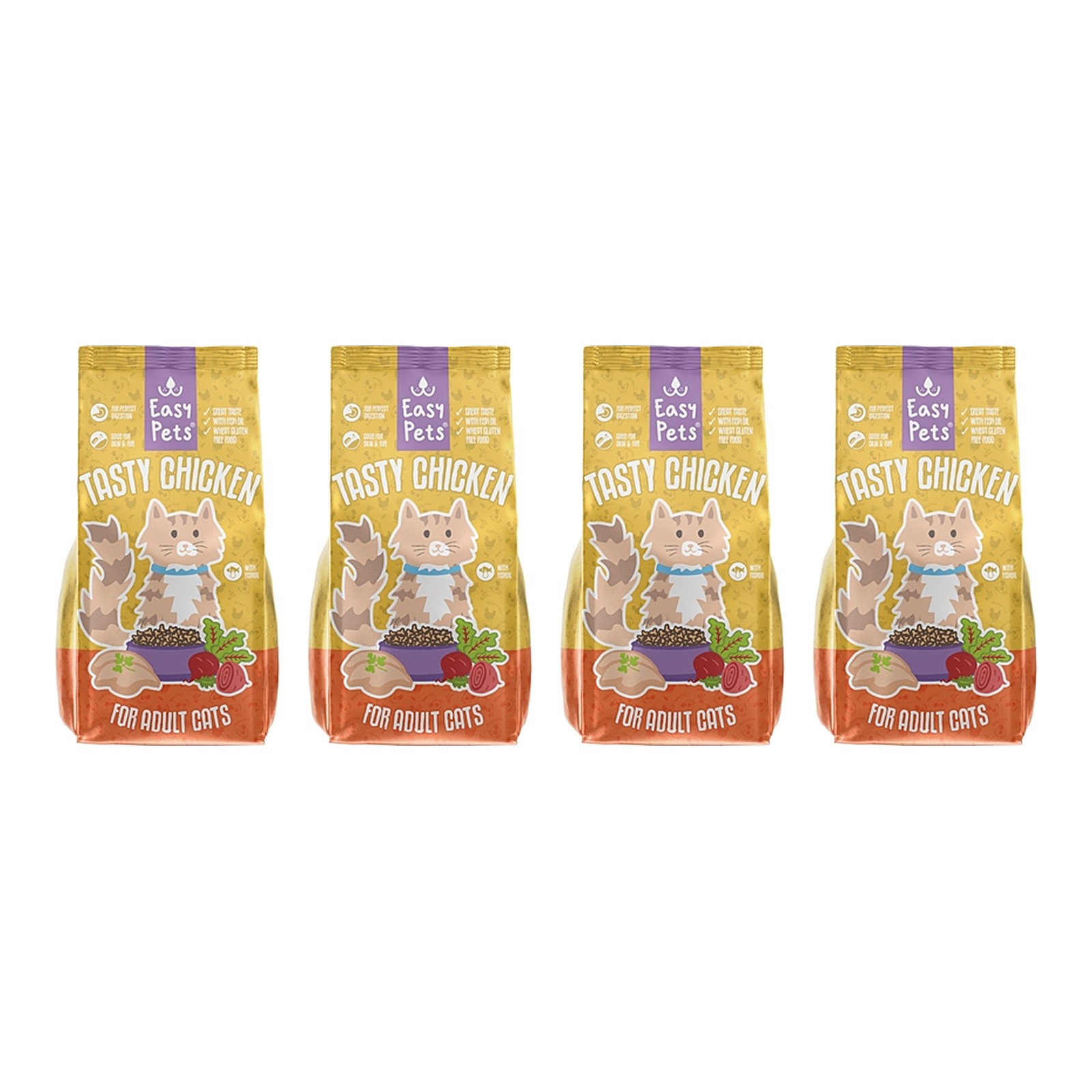 Easypets kattenvoer Tasty Chicken Adult 1,5 kg – 4 stuks, kip (multipack) - Afbeelding 1