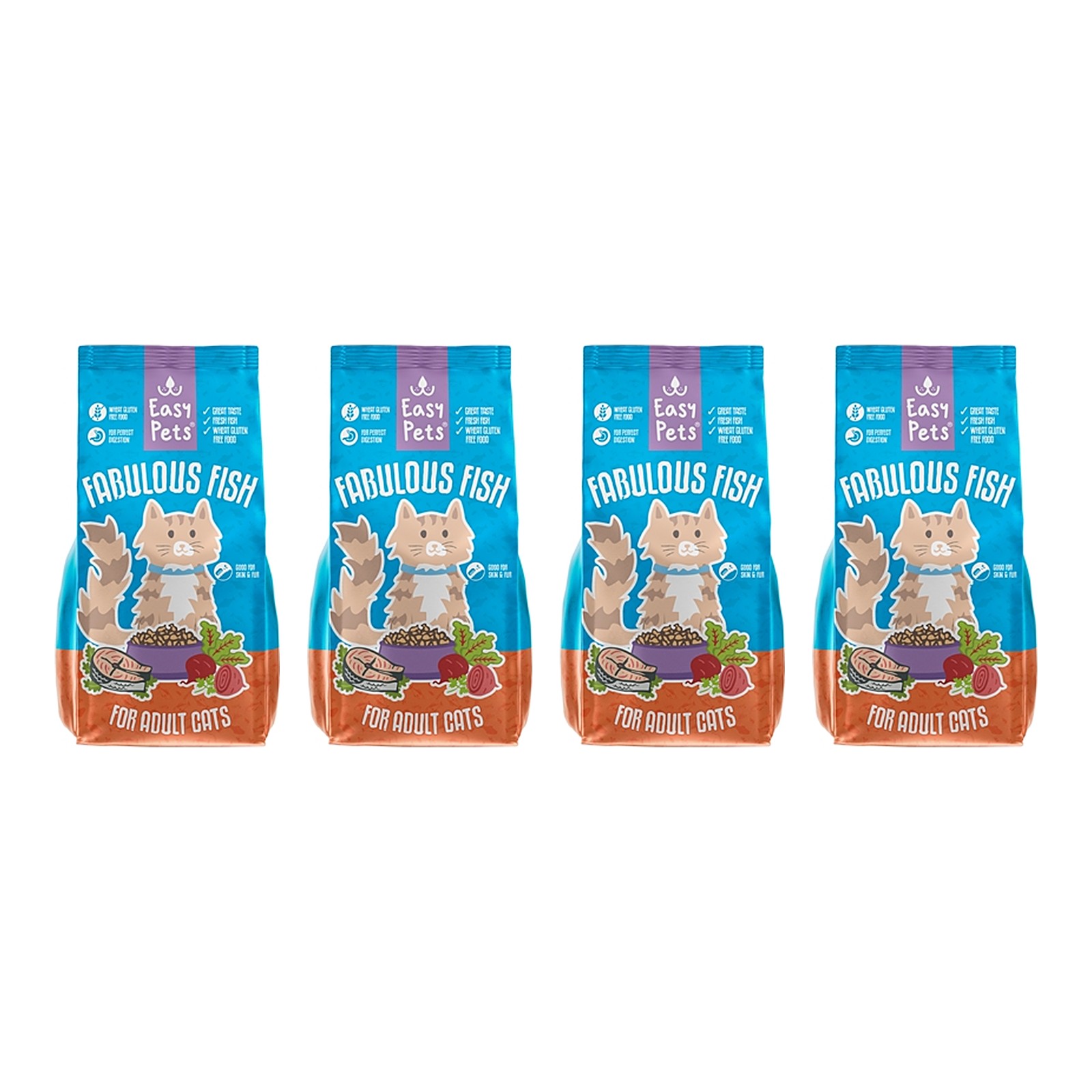 Easypets kattenvoer Fabulous Fish Adult 1,5 kg – 4 stuks, haring (multipack) - Afbeelding 1
