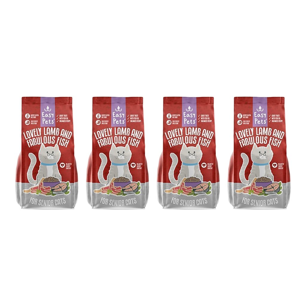 Easypets kattenvoer Senior Lovely Lamb & Fabulous Fish 1,5 kg – 4 stuks (multipack)