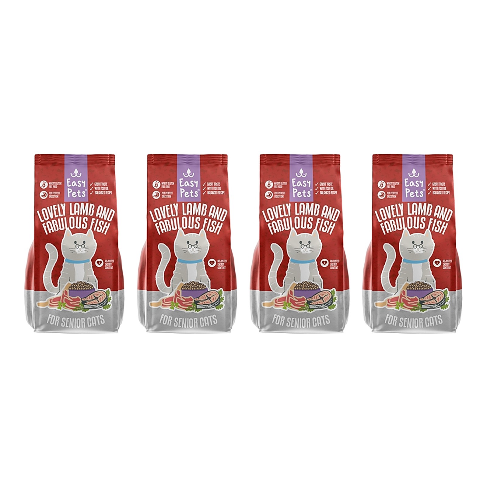 Easypets kattenvoer Senior Lovely Lamb & Fabulous Fish 1,5 kg – 4 stuks (multipack) - Afbeelding 1