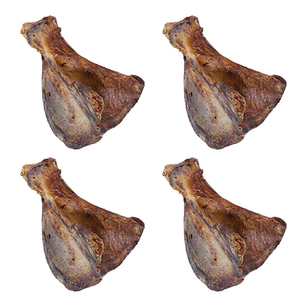 Petsnack varkensschouderblad kauwsnack – 4 stuks, 100% varken, 10 stuks (multipack)