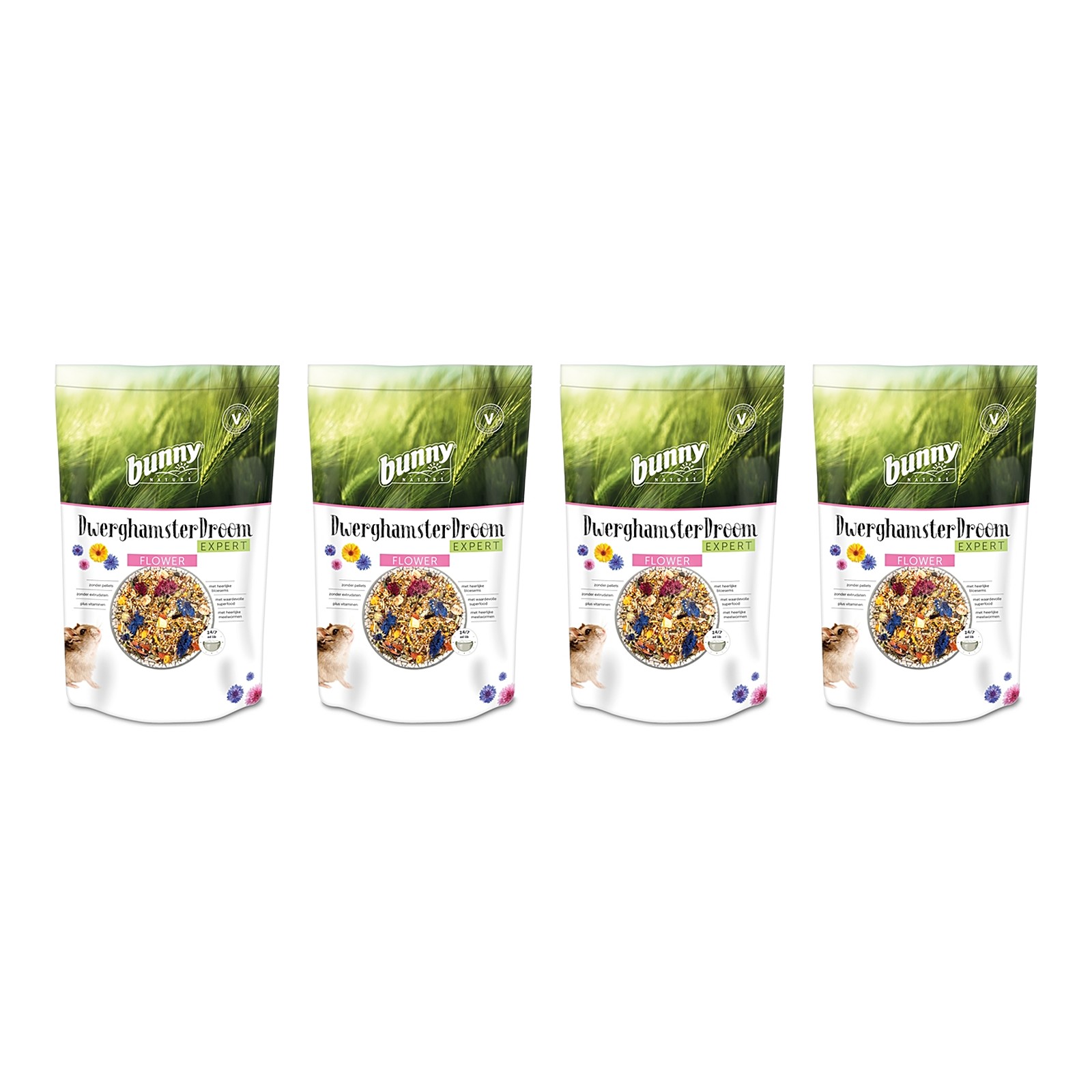 Bunny Nature Dwerghamsterdroom Expert Flower 500 g – 4 stuks (multipack) - Afbeelding 1