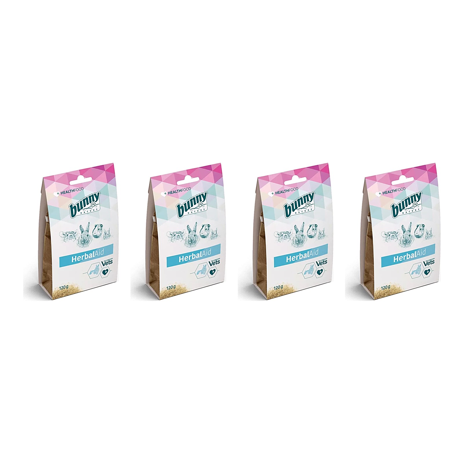 Bunny Nature Healthfood Herbalaid 120 g – 4 stuks, supplement voor knaagdieren (multipack) - Afbeelding 1